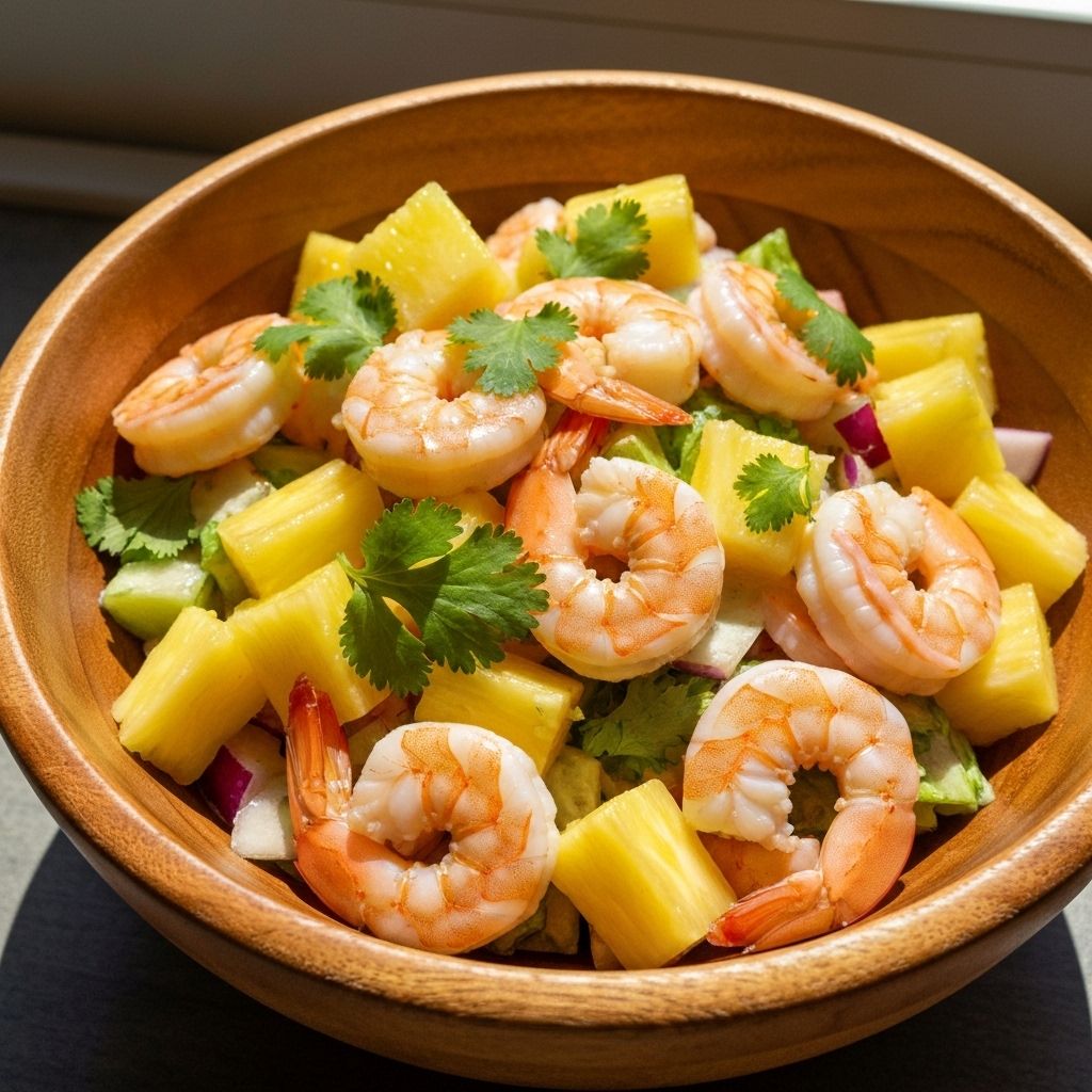 Salada de Camarão com Abacaxi
