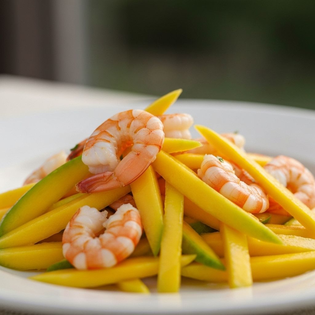 Salada de Manga com Camarão